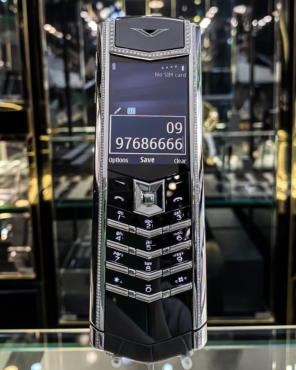 VERTU SIGNATURE S STAINLESS STEEL DIAMOND ALLIGATOR INVISIBILITY KEYS
