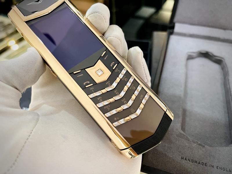 VERTU SIGNATURE S ROSE GOLD CERAMIC PH&Iacute;M KIM CƯƠNG DLC