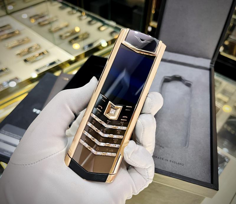 VERTU SIGNATURE S ROSE GOLD CERAMIC PH&Iacute;M KIM CƯƠNG DLC