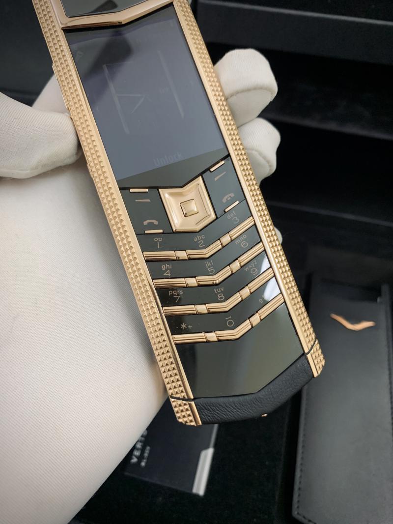 VERTU SIGNATURE S CLOUS DE PARIS ROSE GOLD GỐM CERAMIC