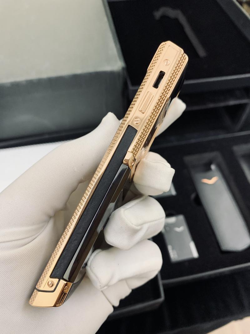 VERTU SIGNATURE S CLOUS DE PARIS ROSE GOLD GỐM CERAMIC