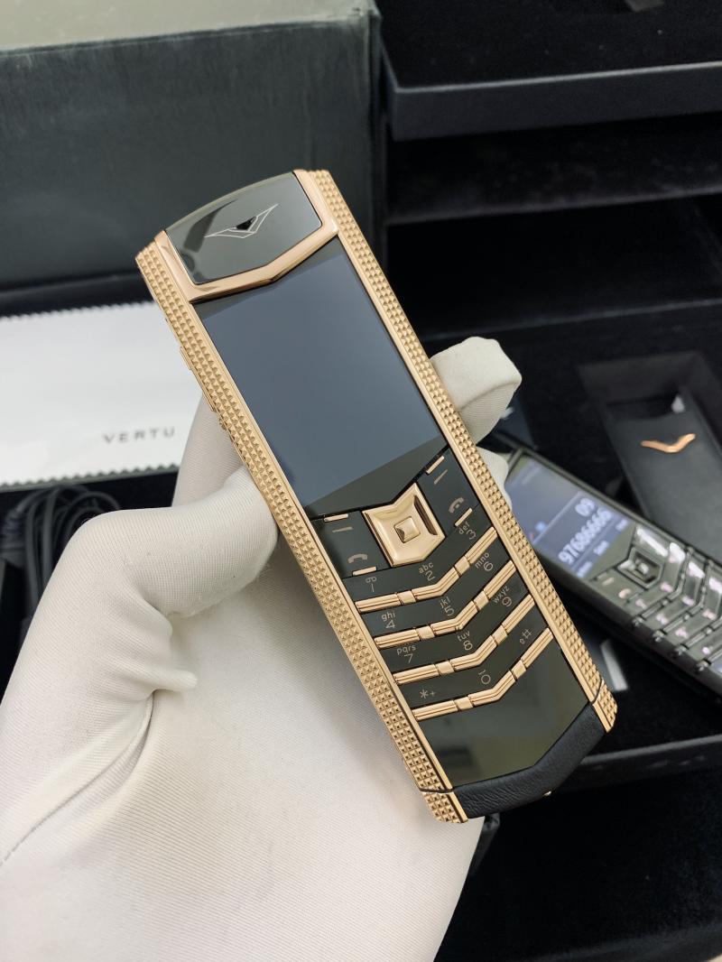 VERTU SIGNATURE S CLOUS DE PARIS ROSE GOLD GỐM CERAMIC