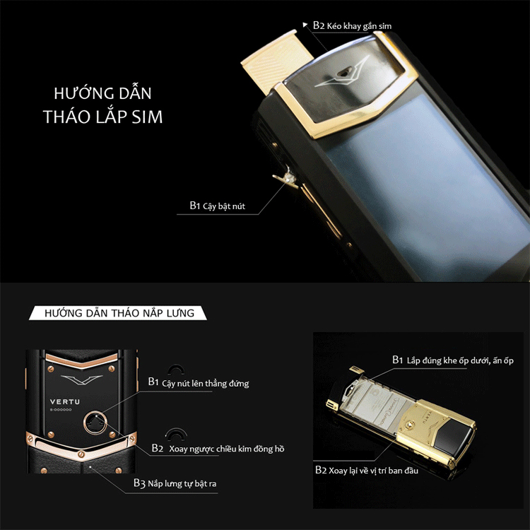 Tháo lắp SIM Vertu Signature S cẩn thận – bảo vệ thiết kế thủ công