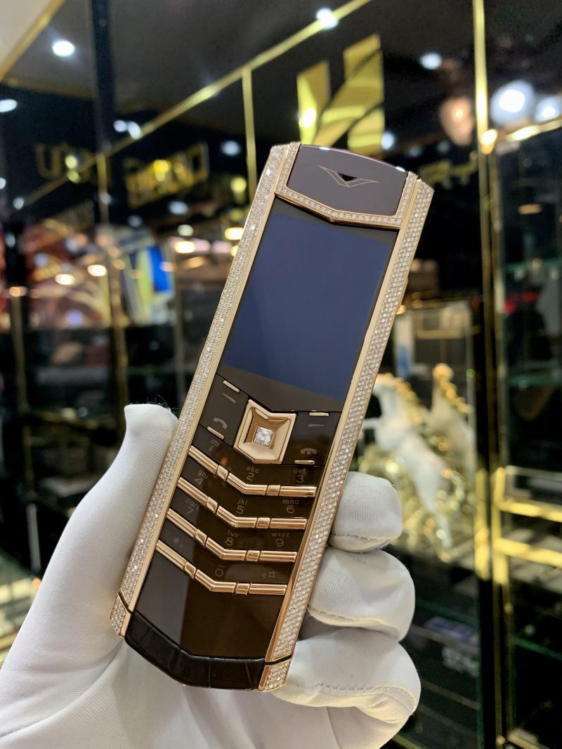 VERTU SIGNATURE S ROSE GOLD FULL DIAMOND CHOCOLATE - 850,000,000đ