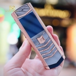 Signature S Cloud De Paris Rose Gold Navy Alligator