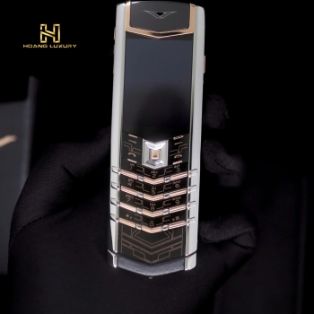 Signature S Thép Bóng Điểm Vàng Hồng