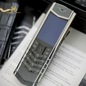 Signature S Black Alligator Skin Diamonds