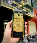 Lướt Full Set - METAVERTU 2 Generation Custom Golden Carved Floral Decoration with Alligator Black