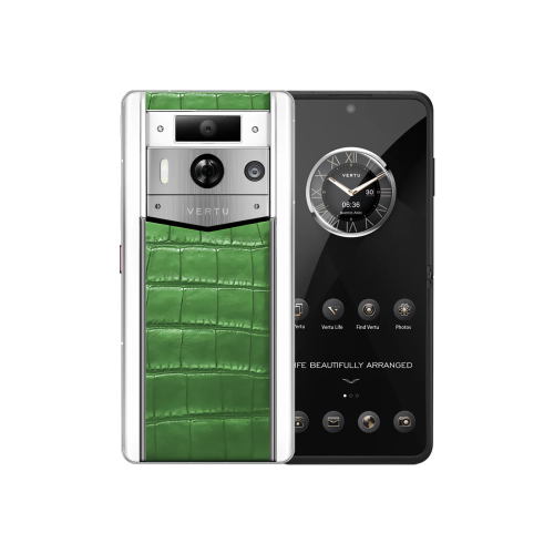 Metavertu 2 Max Screen White Alligator Skin Web3 AI Phone – Green