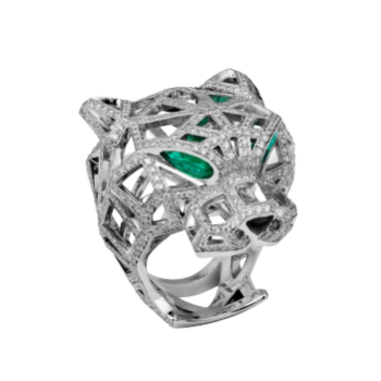 NHẪN CARTIER ĐẦU BÁO 3D FULL KIM VÀNG TRẮNG