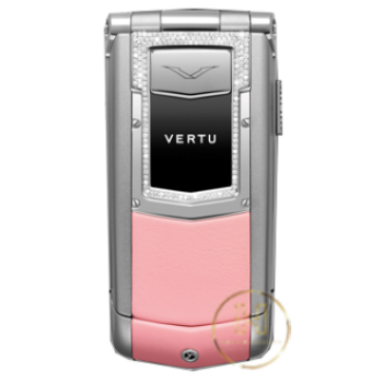 VERTU CONSTELLATION AYXTA ALUMINIUM DIAMOND TRIM PINK LEATHER