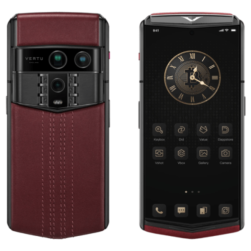 Vertu Agent Q-Black Regular Set-Wine Red Quilted Stitch Pure Wine Red Calf-1TB-HW