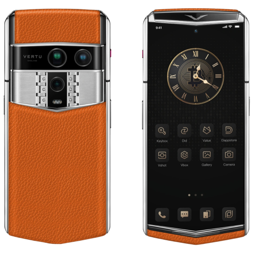 Vertu Agent Q Silver Calfskin Radiant Phoenix