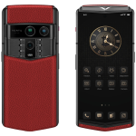 Vertu Agent Q Silver Calfskin  Pure Wine Red